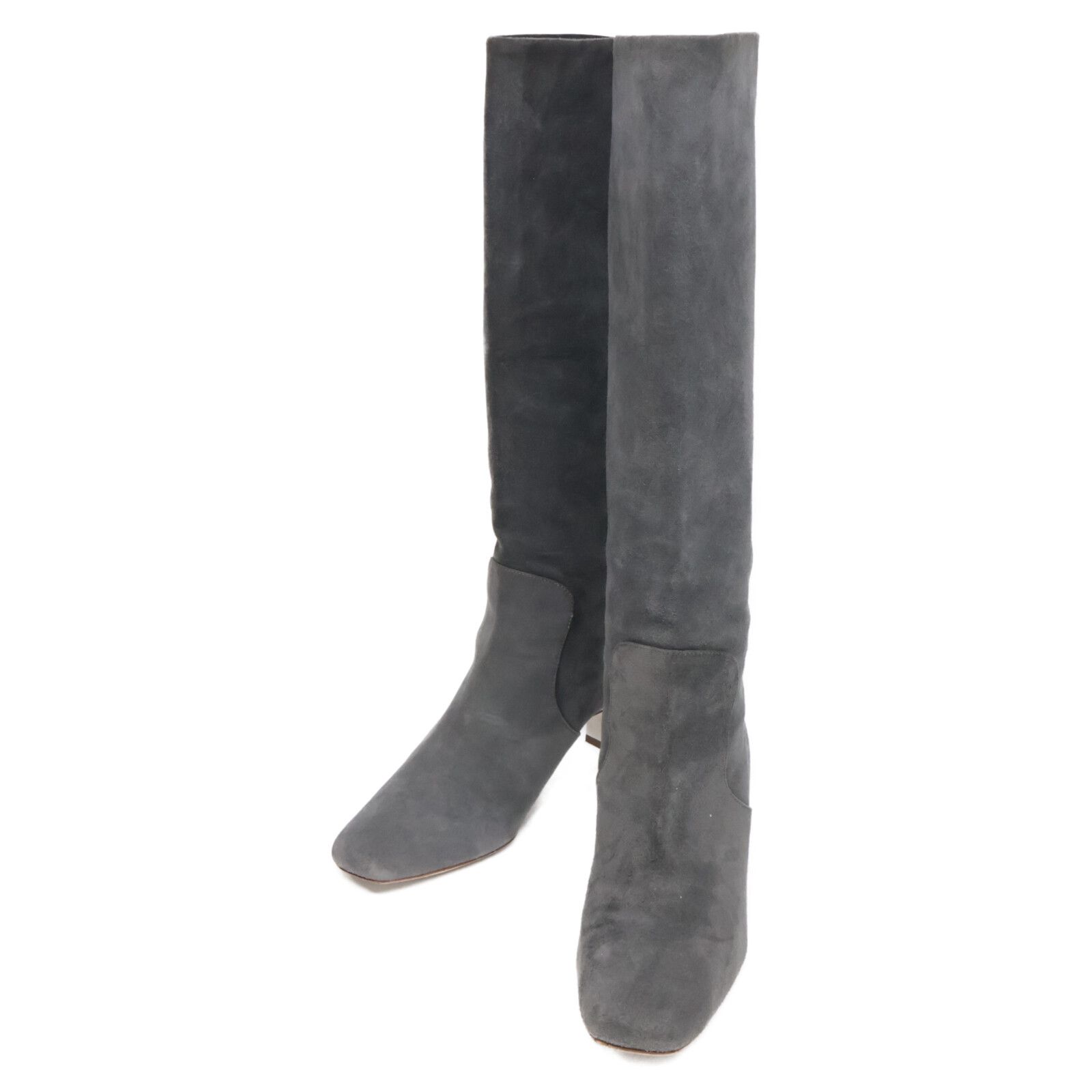 MIUMIU ミュウミュウ ビジューヒール スエード ロングブーツ/ 35 1/2