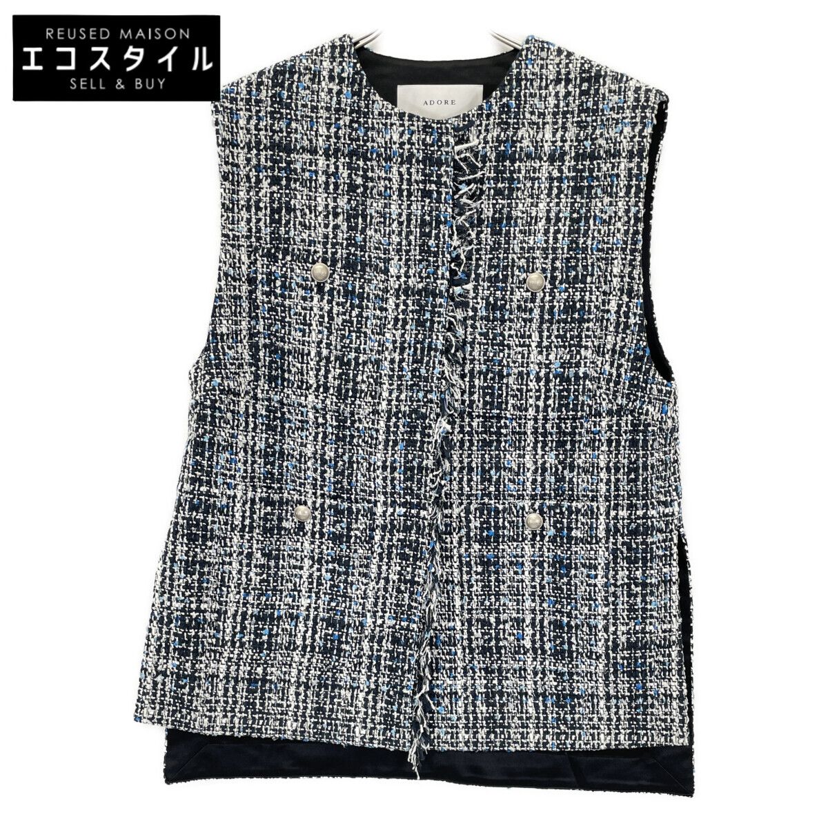 ADORE アドーア 531-3150022 ﾗｲﾄﾌﾞﾙｰ×ﾌﾞﾗｯｸ ﾌｧﾝｼｰﾂｲｰﾄﾞｼﾞﾚ 38 - メルカリ