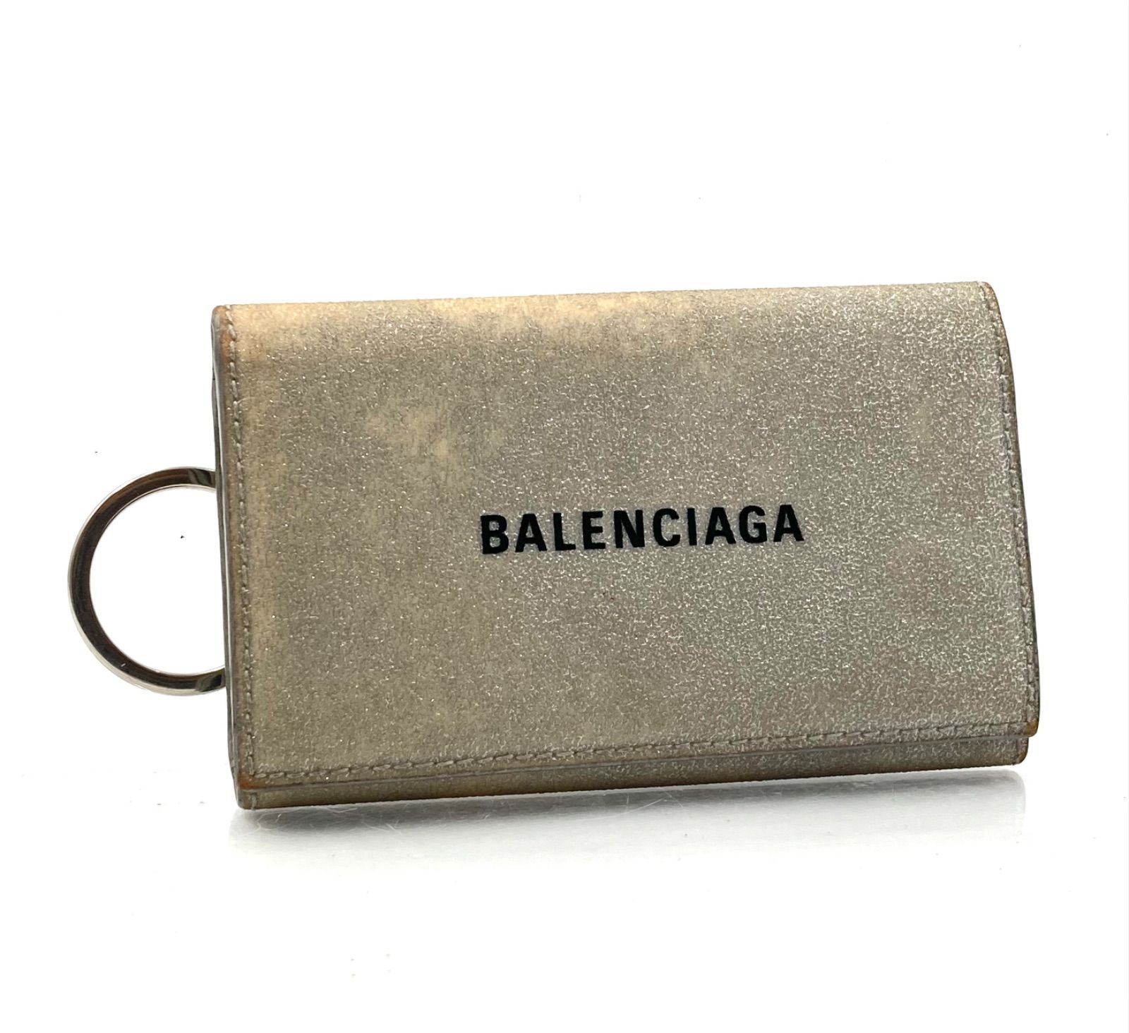 BALENCIAGA バレンシアガ グリッターシルバー キーケース 6連 シルバー
