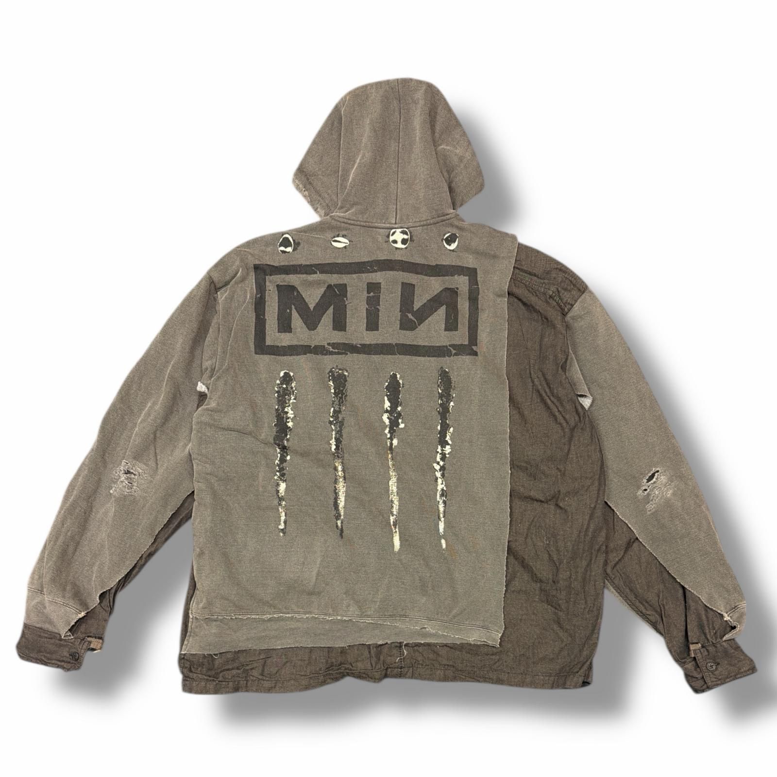 参考上代63800円 未使用 MINUS 25AW BOOTLEG DOCKING SHIRT HOODIE 