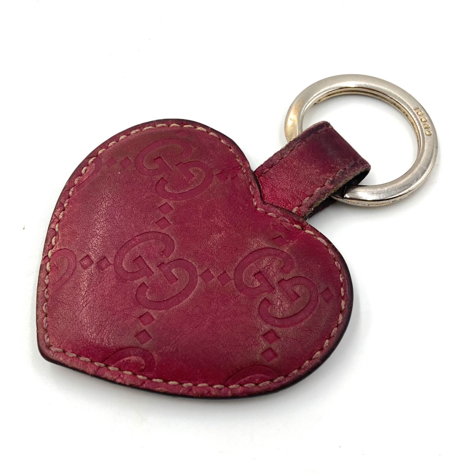 GUCCI レッド レザー キーホルダー 本革　グッチ　ヴィンテージ GUCCI レッド レザー キーホルダー 本革 グッチ ヴィンテージ GUCCI