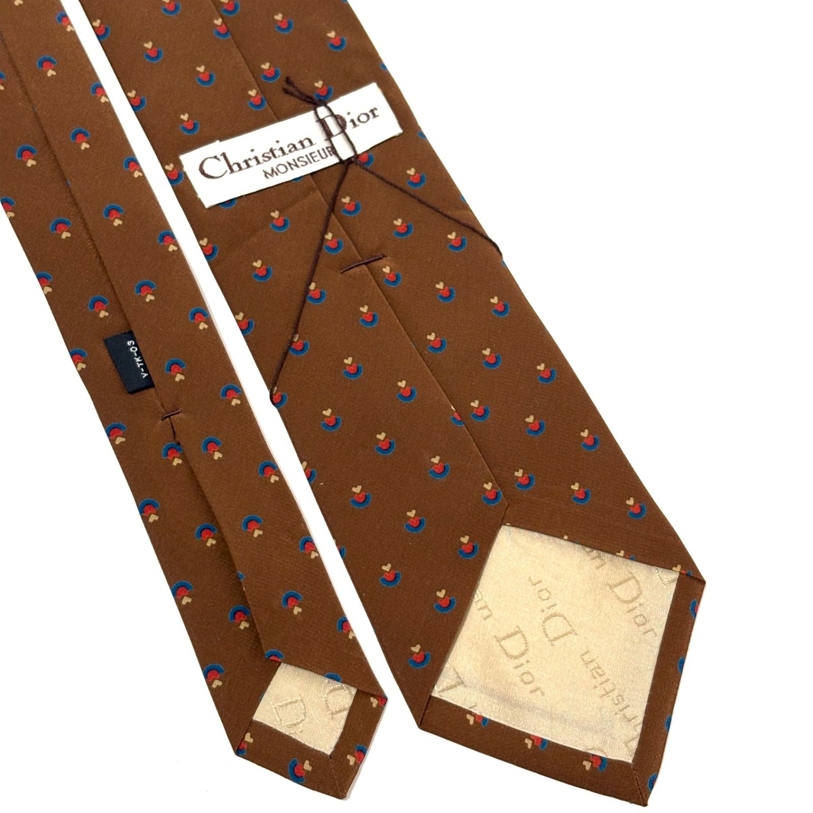 【未使用に近い✨】クリスチャンディオール ネクタイ ブラウン トロッター シルク 未使用・タグ付き✨ クリスチャンディオール ネクタイ ブラウン系 茶色