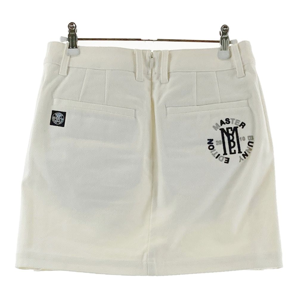 【新品】マスターバニーエディションゴルフスカート秋冬ストレッチ白1/M マスターバニー MB サイドロゴラインダイヤ柄スカート レディース