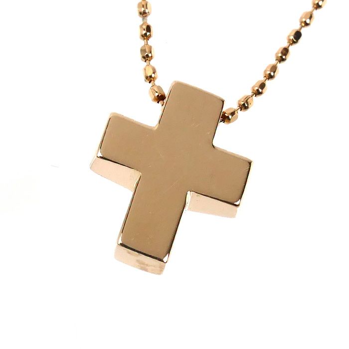 4℃ ヨンドシー K18PG ピンクゴールド クロス ネックレス ダイヤモンド
