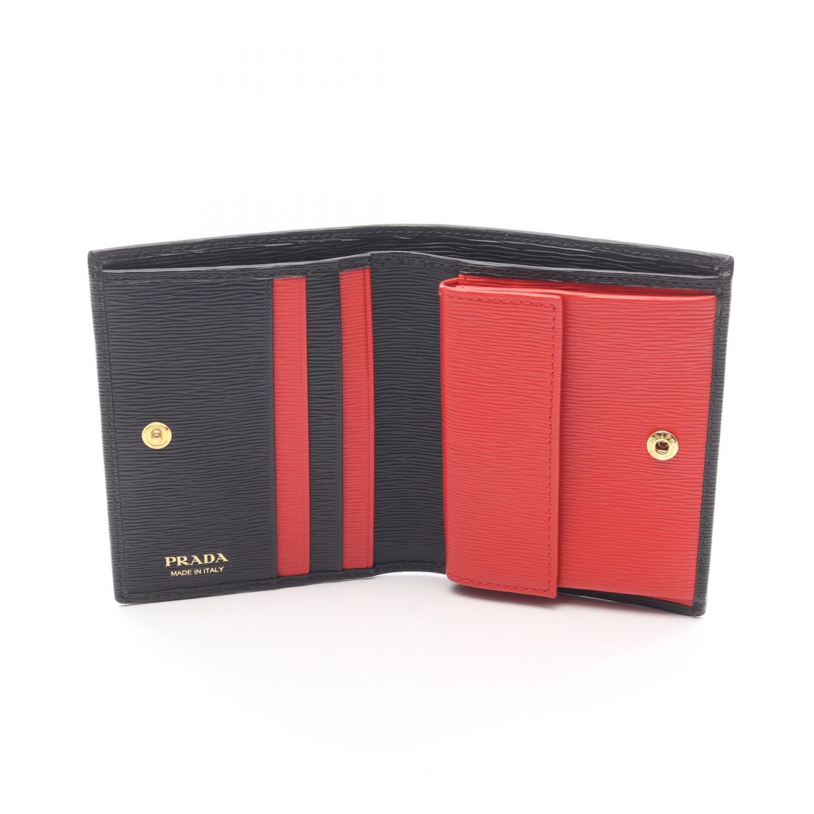 プラダ PRADA 二つ折り財布 VITELLO MOVE 1MV204 ブラック レザー 二