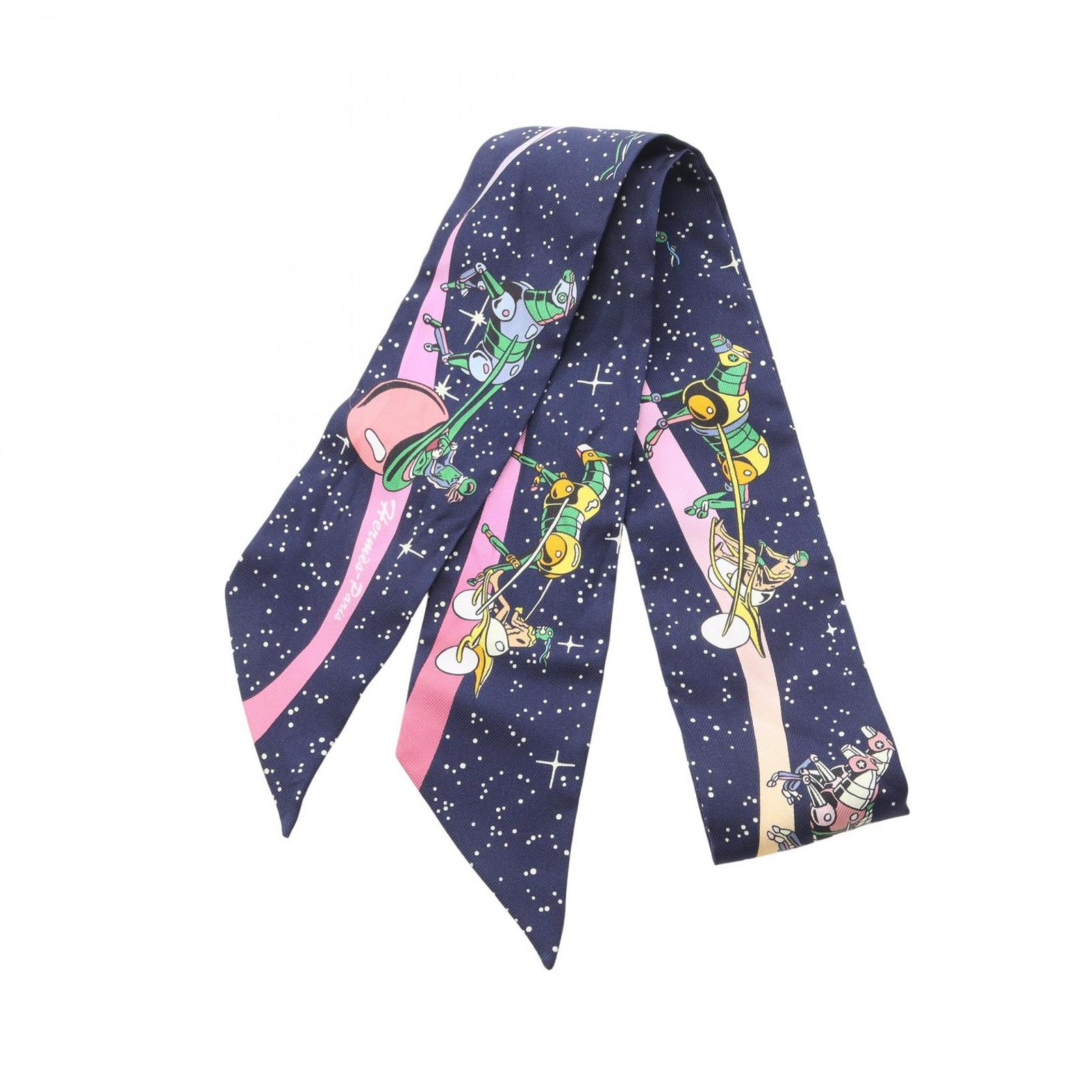 エルメス HERMES スカーフ ツイリー SPACE DERBY シルク ツイリー