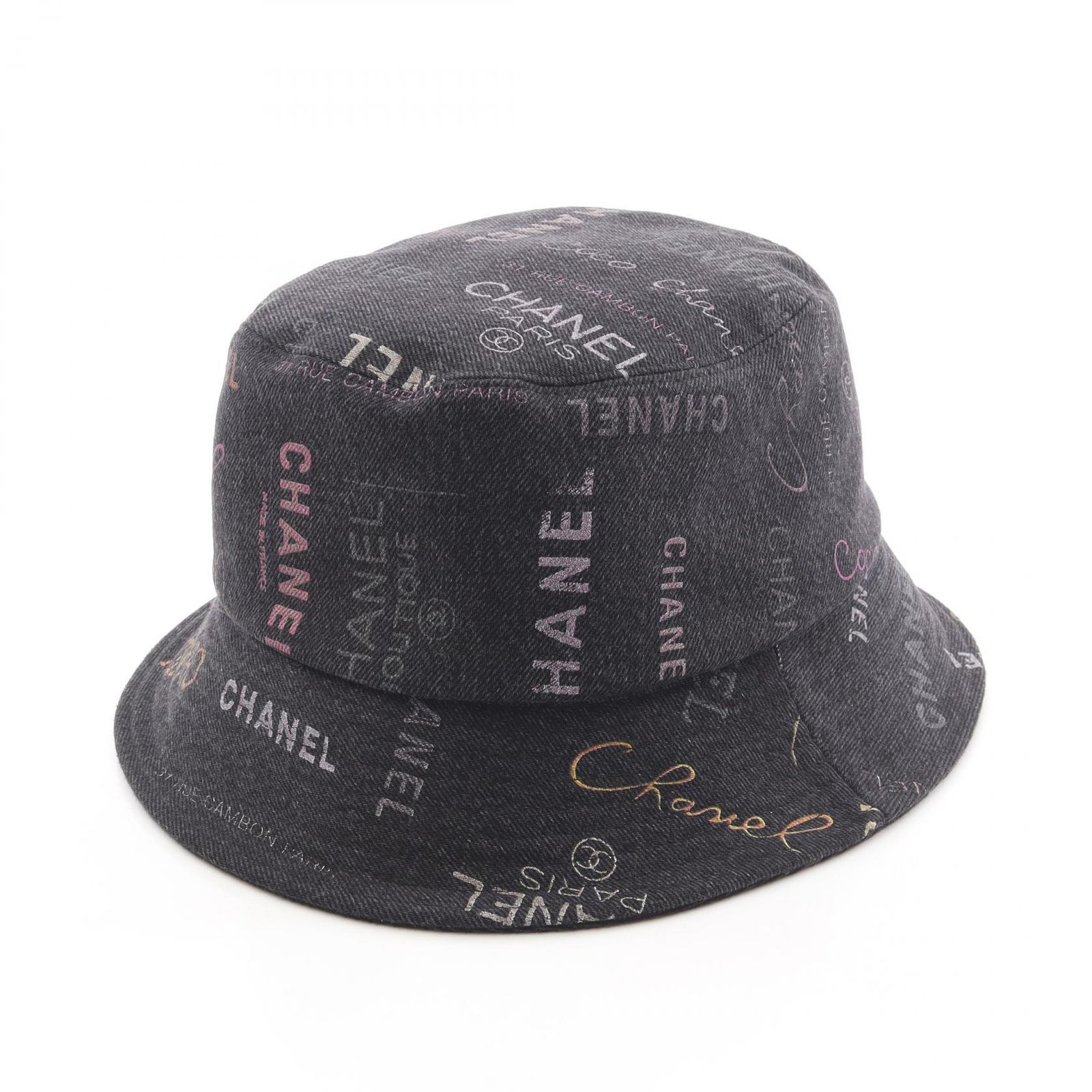 シャネル CHANEL ハット クラッシャーデニム バケット ブラック その他