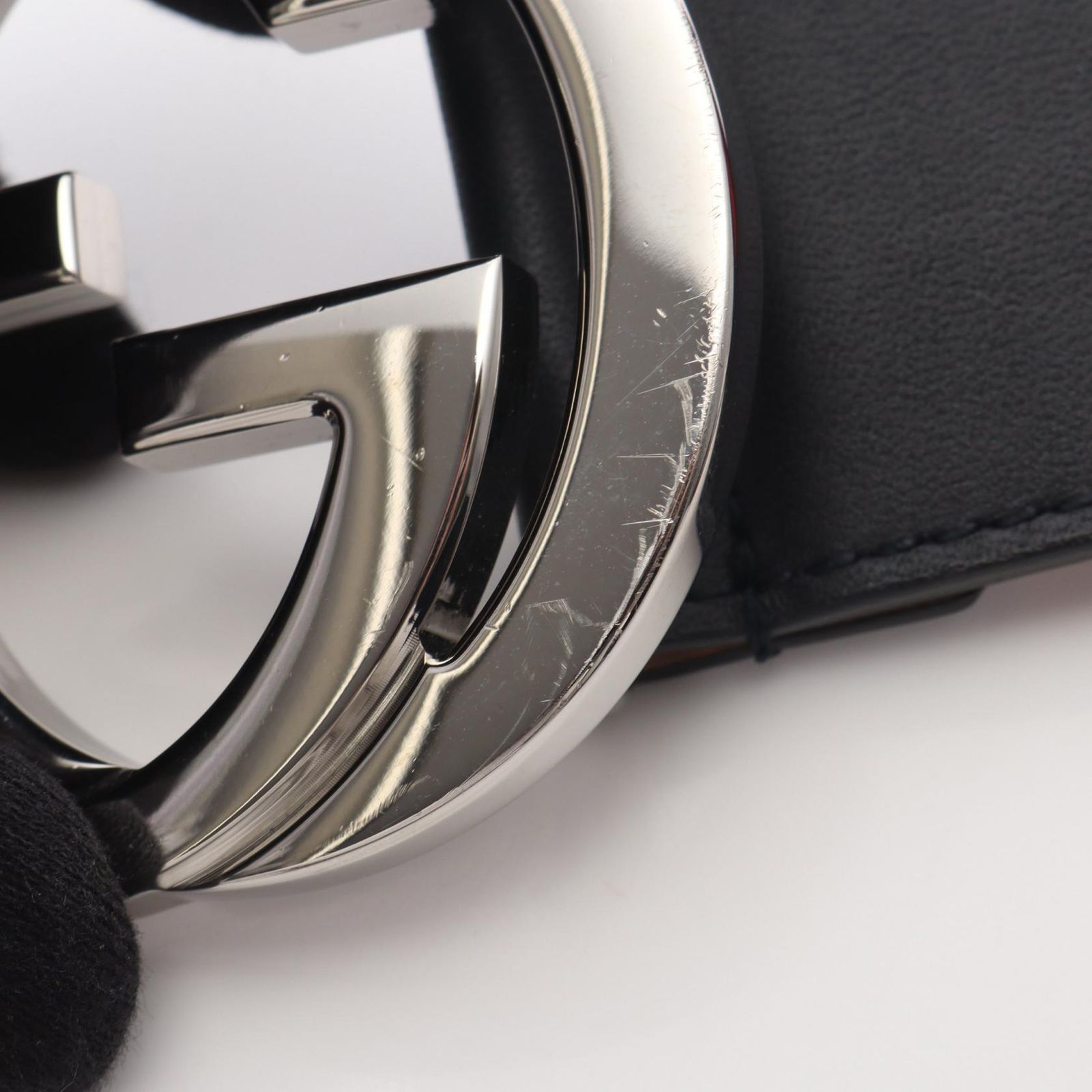 グッチ GUCCI ベルト インターロッキングG シェリーライン レザー