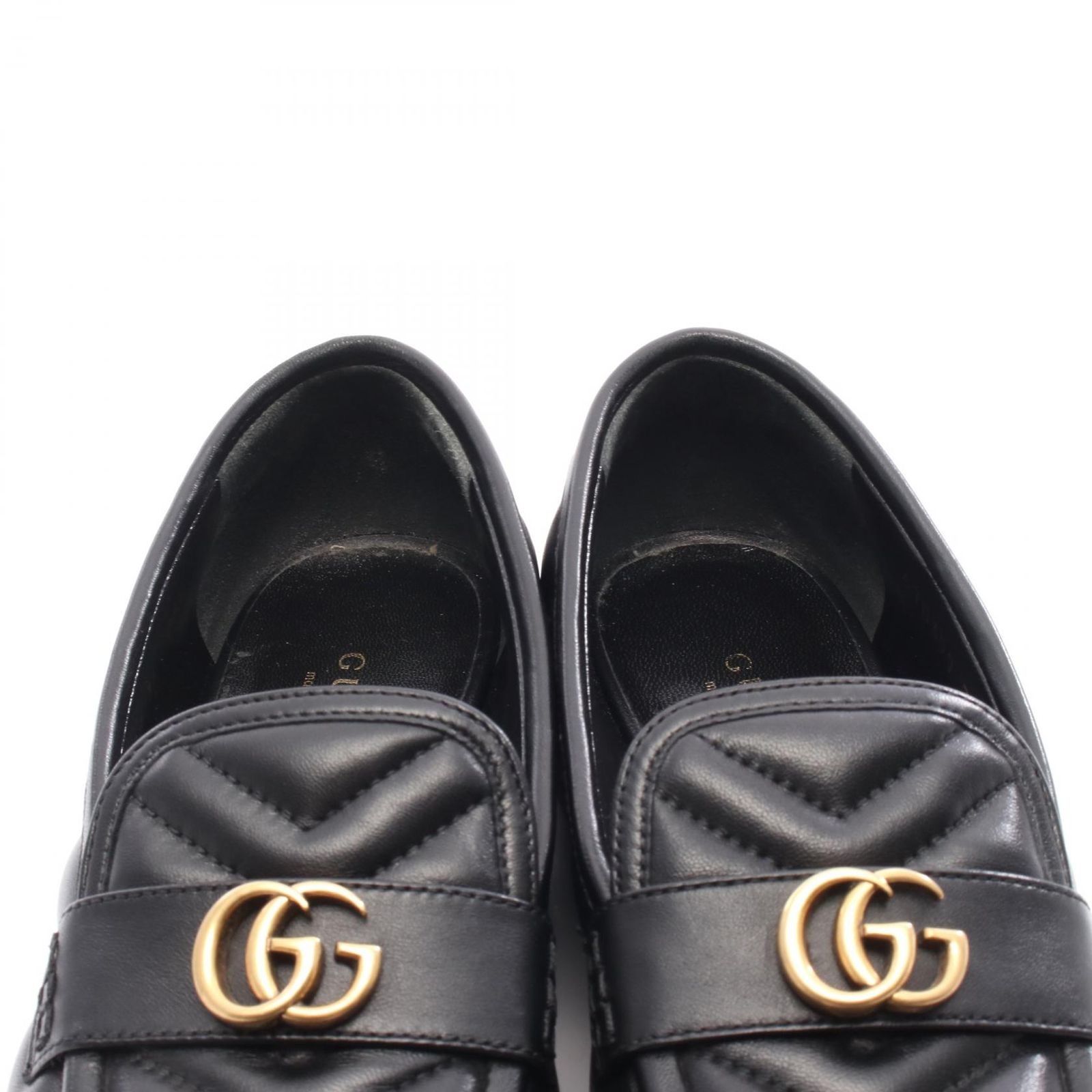 J*a様 GUCCI グッチ　GG マーモント　ヒール　ローファー　ロゴ　黒 レ 67065ea65f6e8.webp