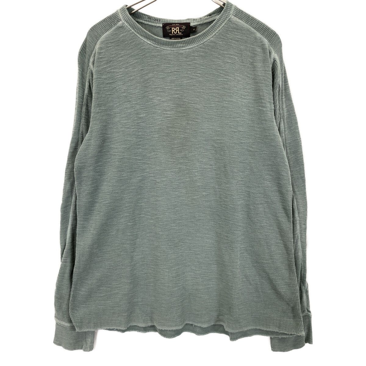 RRL ダブルアールエル ｸﾞﾘｰﾝ ﾜｯﾌﾙ ﾛﾝｸﾞｽﾘｰﾌﾞ ｻｰﾏﾙｶｯﾄｿｰ M - メルカリ