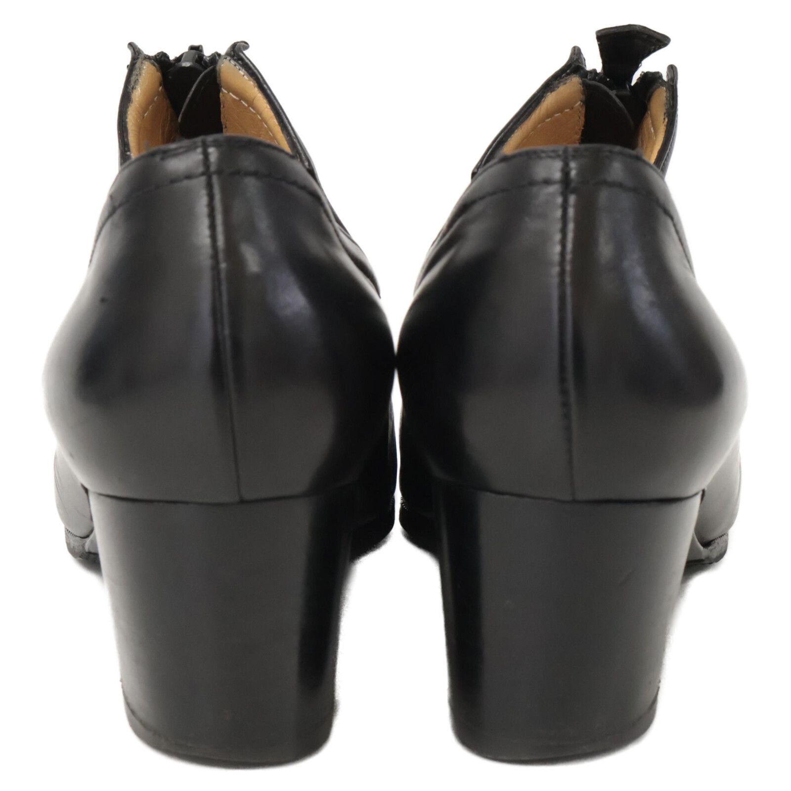 エルメス　レザー 黒 ブーティ HERMES エルメス レザー ジップ ブーティ/ 35 1/2 - メルカリ