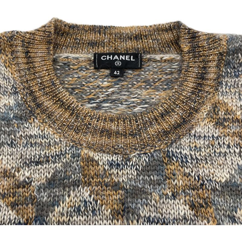 シャネル CHANEL モヘア混ニットセーター P54428 ベージュ シルク  