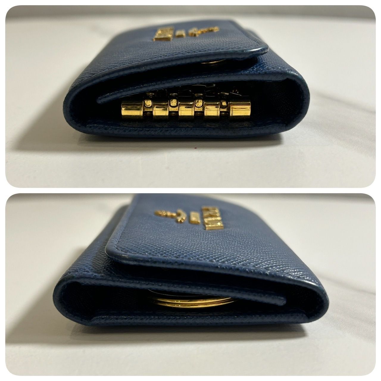 PRADA】極美品 プラダ サフィアーノ キーケース 1PG004 ブルー - メルカリ