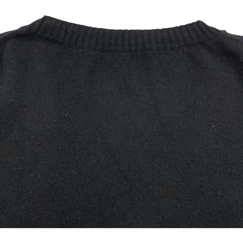 グッチ　リボン付きVネックカシミヤセーター　ブラック　イタリア製 グッチ リボン付きVネックカシミヤセーター ブラック イタリア製