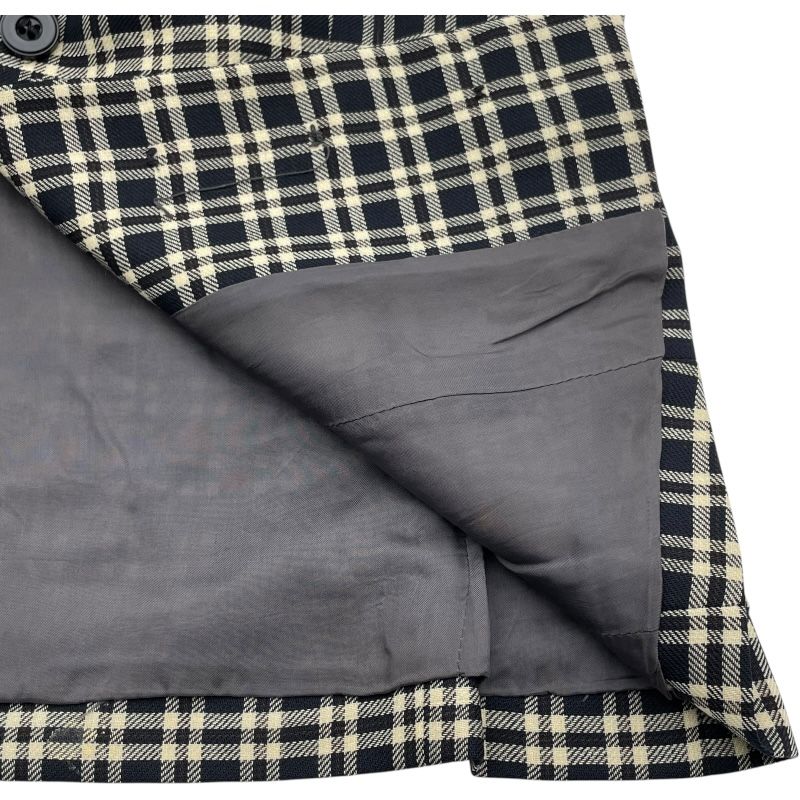 イタリア製フェンディFENDIミックスツイードショート丈ジャケットウール38 フェンディ FENDI チェックショートジャケット ブラック ウール