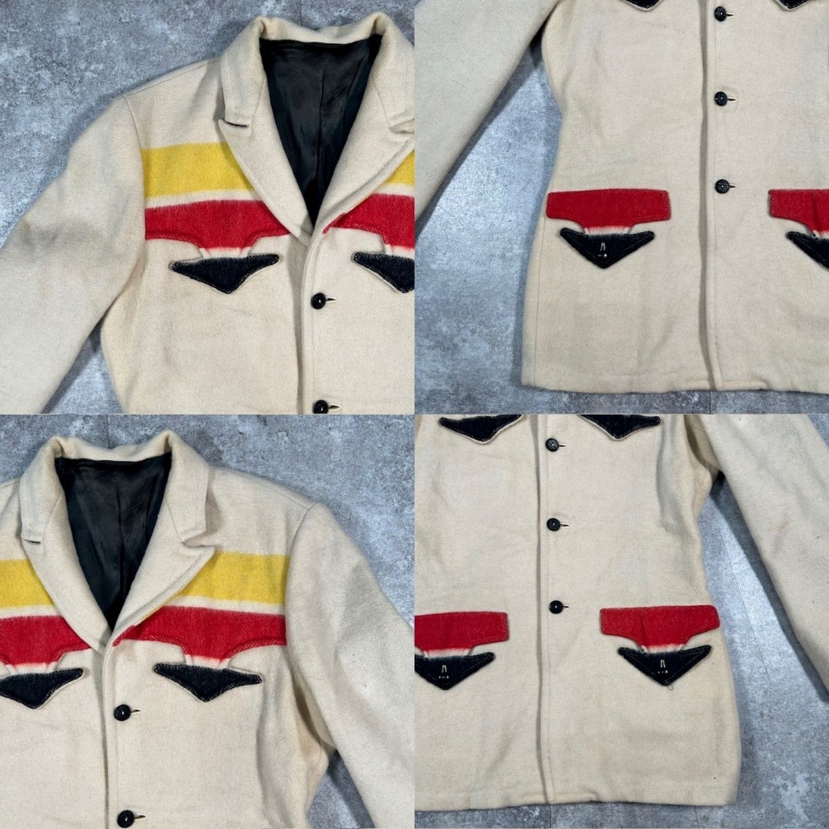 1960's 60s Losso WESTERN WEAR ウールマルチボーダーブレザー