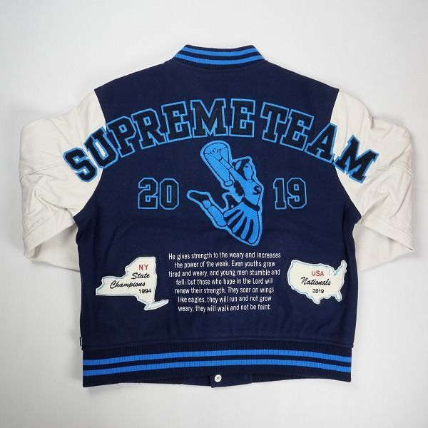 Size【L】 SUPREME シュプリーム 19AW Team Varsity Jacket Navy