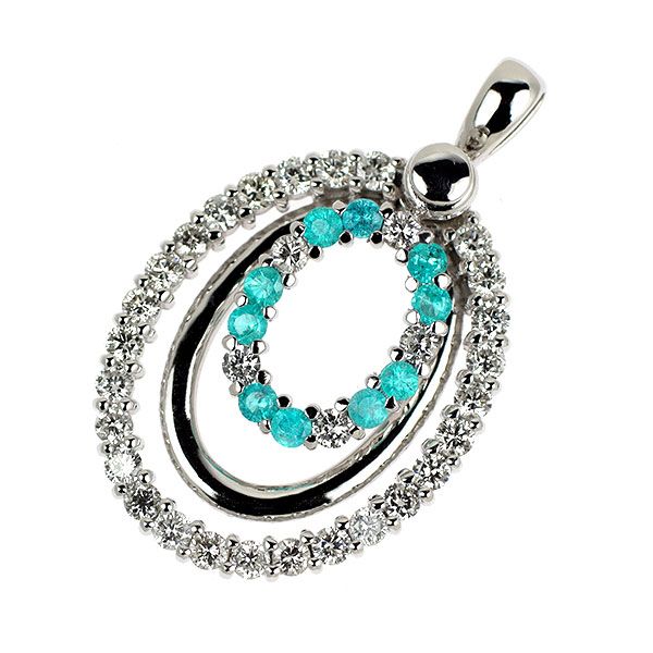 K18WG パライバトルマリン ダイヤモンド ペンダントトップ 0.30ct D0