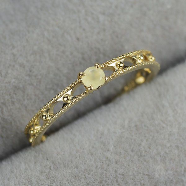 アガット K10YG オパール リング ピンキー - メルカリ