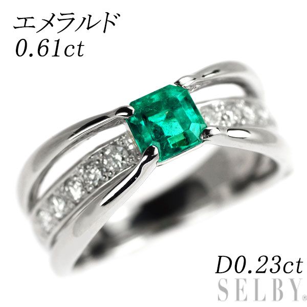 B5643 エメラルド2.74ctダイヤモンド0.38ctリングpt900 Pt900