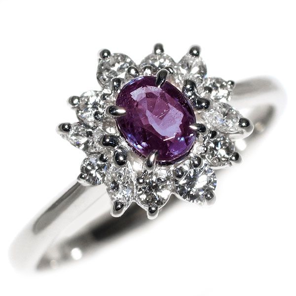 希少 Pt900 アレキサンドライト ダイヤモンド リング 0.43ct D0.36ct