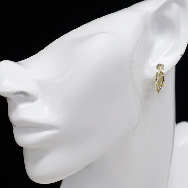 K18YG ダイヤモンド フープ ピアス 0.30ct - メルカリ