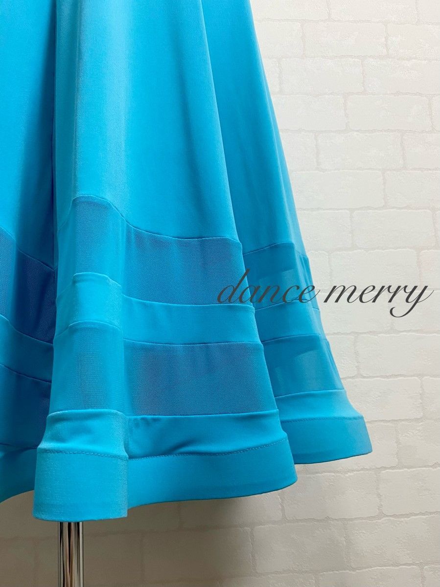 新品　社交ダンス　スカート　水色　パーティ　レッスン　タンゴ　2113 新品 社交ダンス スカート 水色 パーティ レッスン タンゴ 2113 ワルツ
