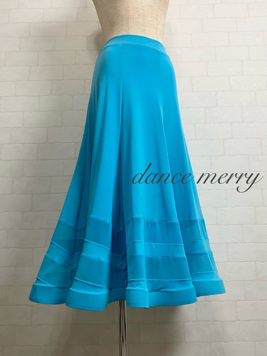 新品 社交ダンス スカート 水色 パーティ レッスン タンゴ 2113 ワルツ