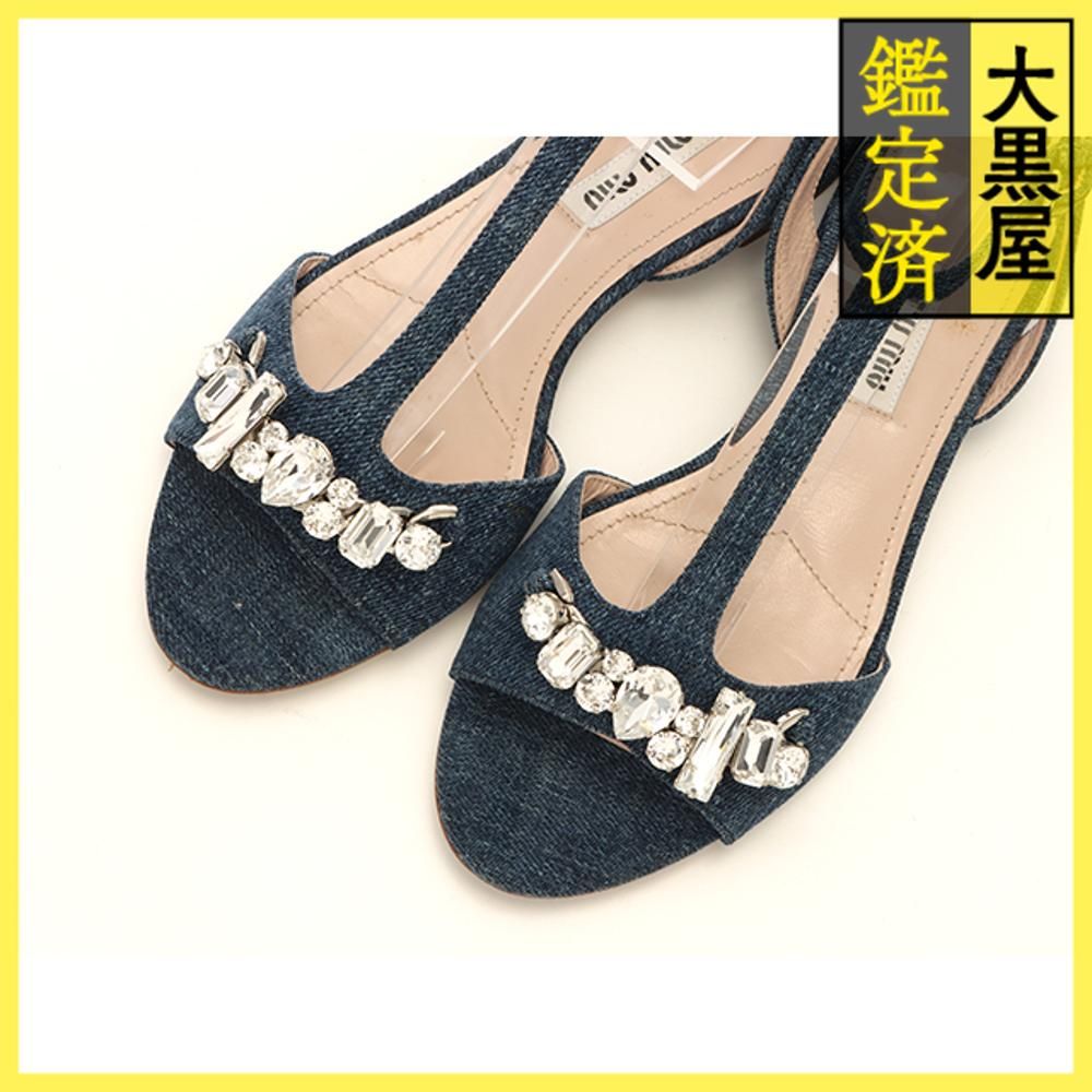 ミュウミュウ ビジューストラップサンダル - 【432】 - メルカリ