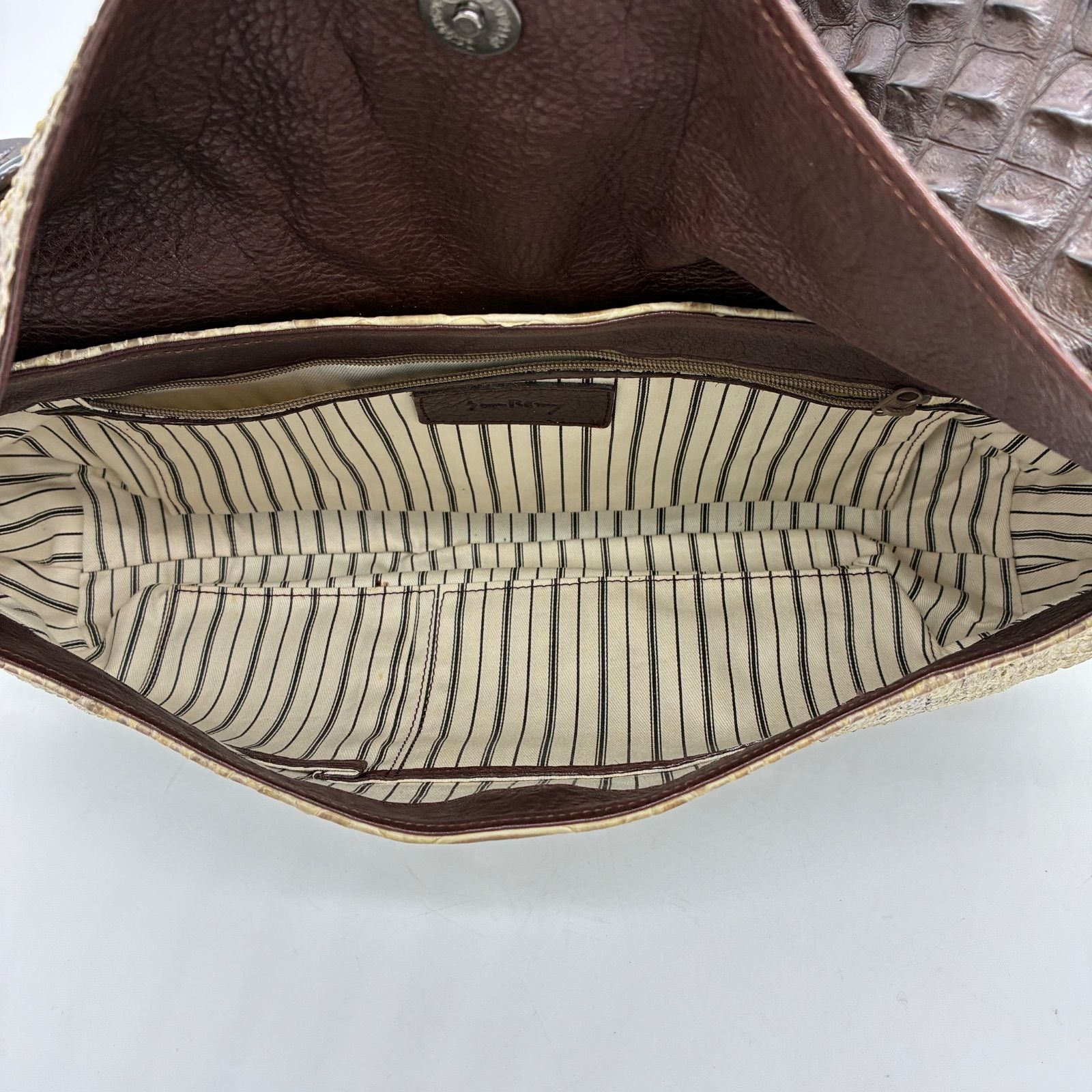 未使用に近い】 サンレミー パイソン レザー ショルダーバッグ 蛇革