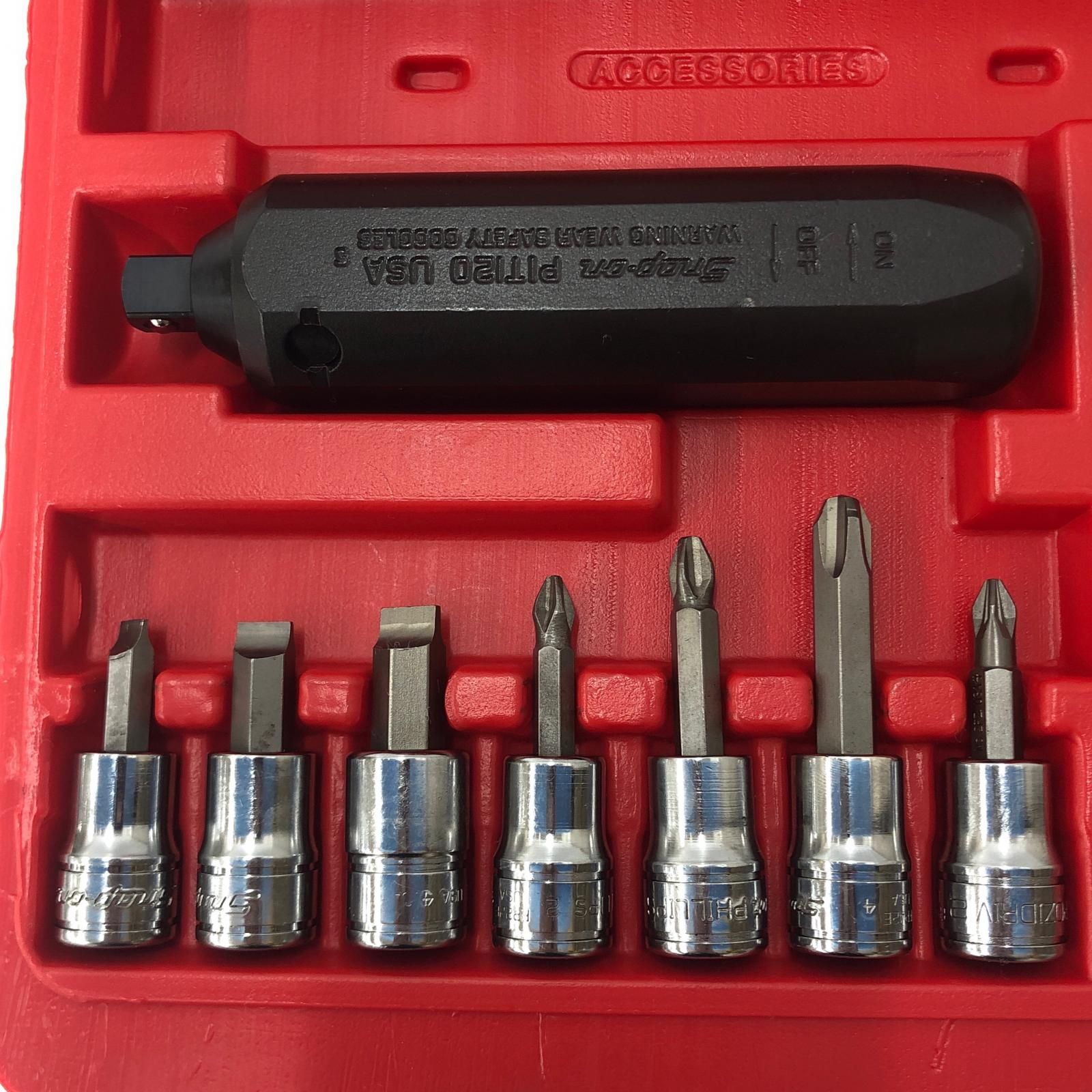 ДДSnap-on スナップオン  3/8インパクトドライバー＆ビット８点セット 208EPIT レッド ДДSnap-on スナップオン 3/8インパクトドライバー＆ビット8点セット