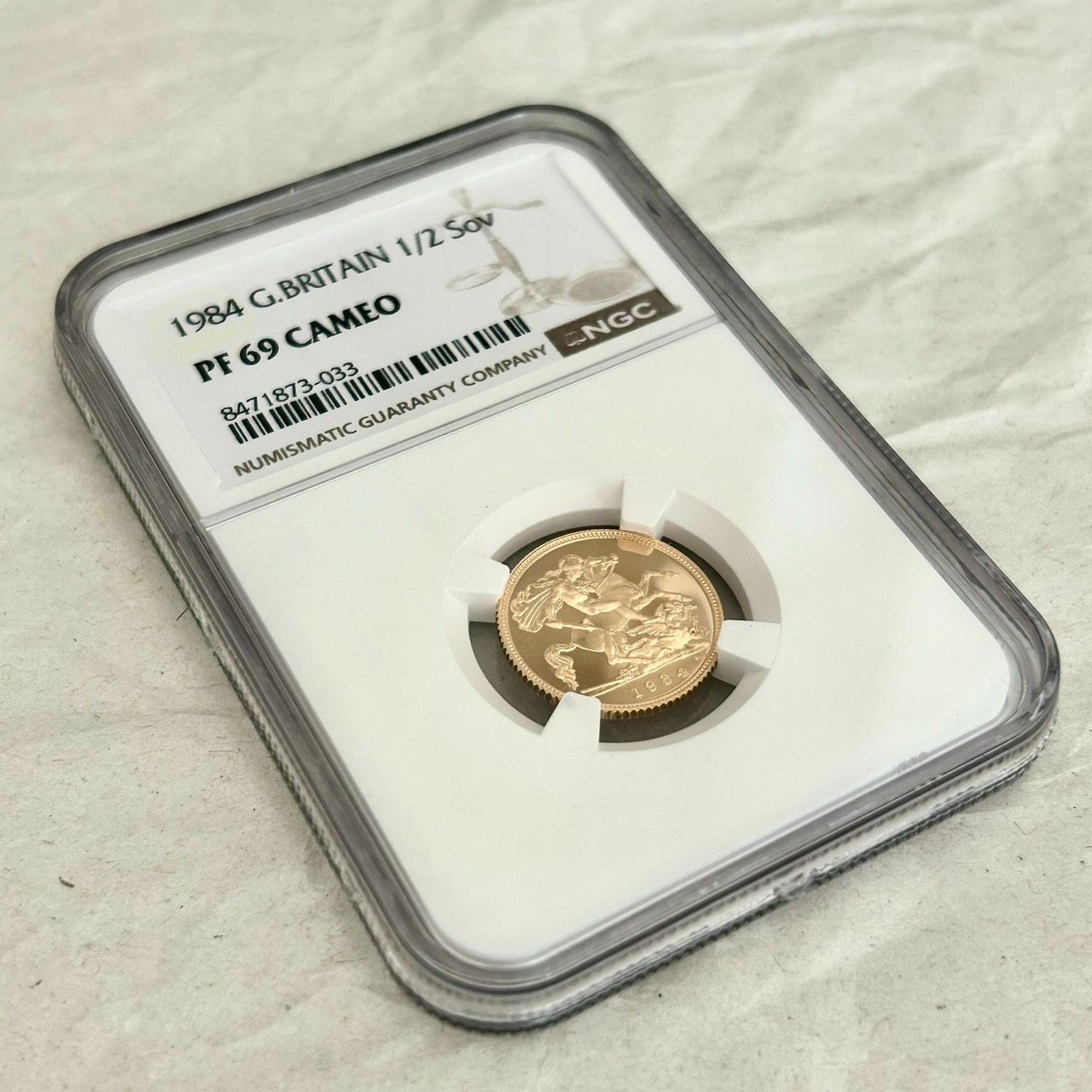 NGC 準最高鑑定☆1984年イギリス 1/2ソブリン (half Sovereign