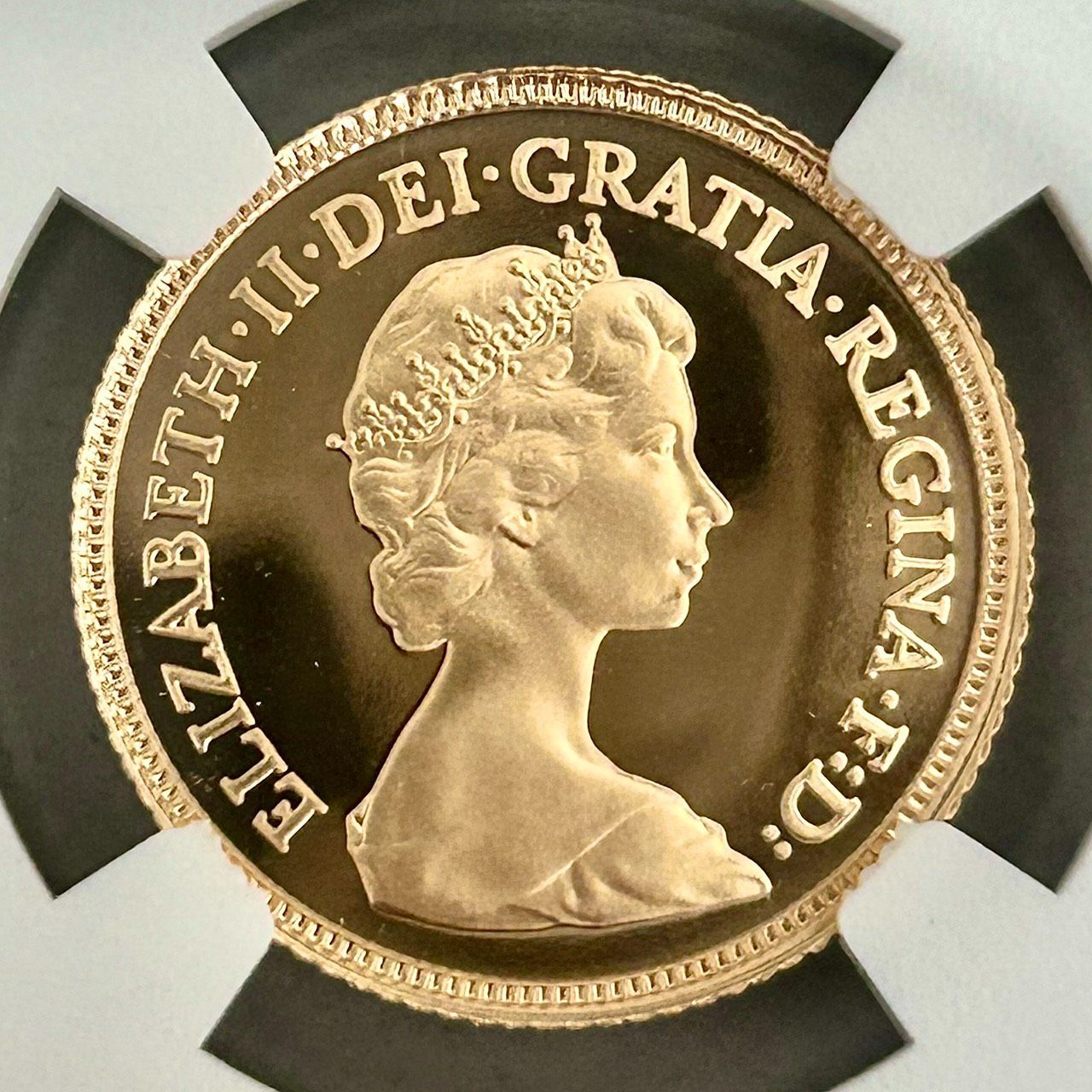 NGC準最高鑑定☆1984年イギリス 1/2ソブリン (half Sovereign