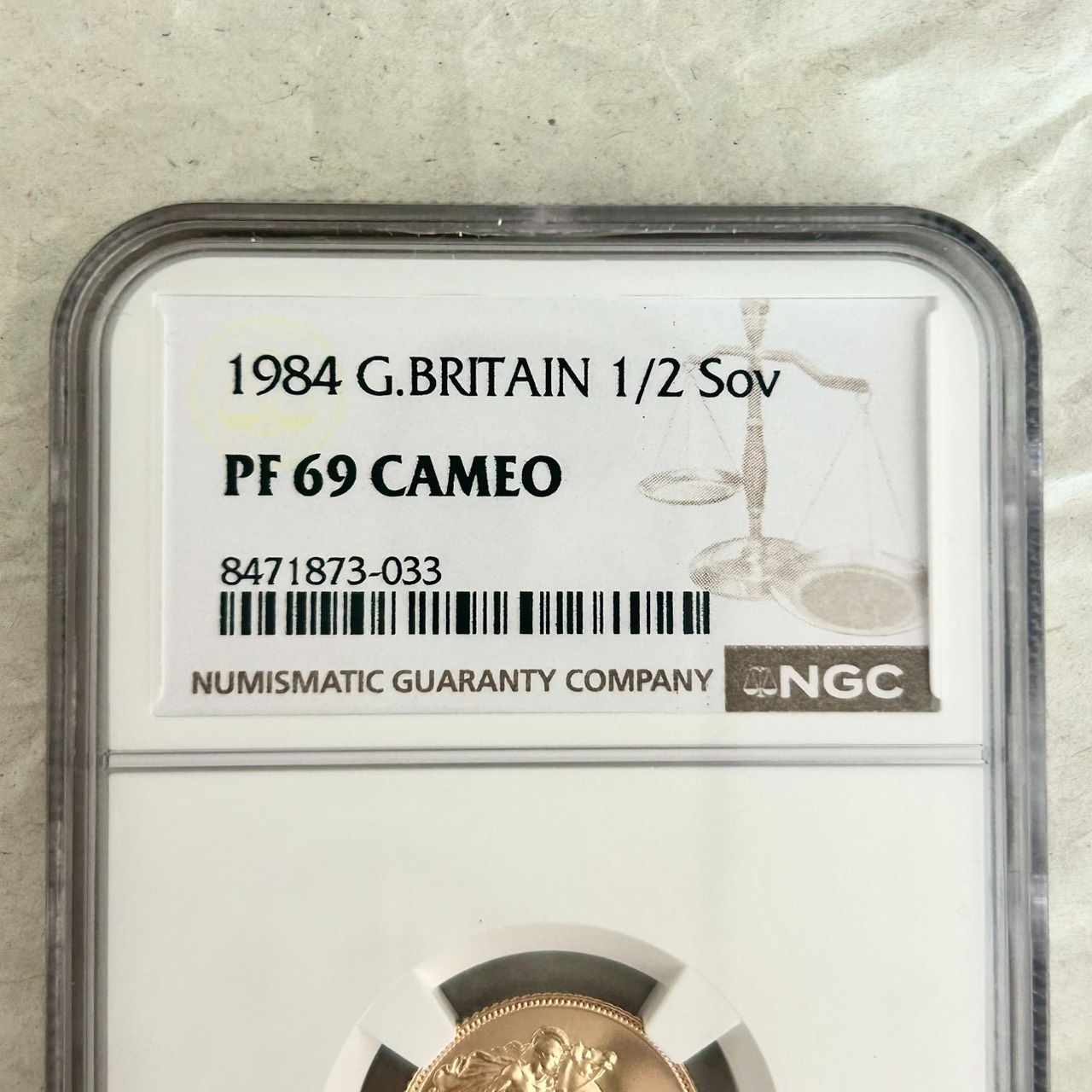 NGC 準最高鑑定☆1984年イギリス 1/2ソブリン (half Sovereign