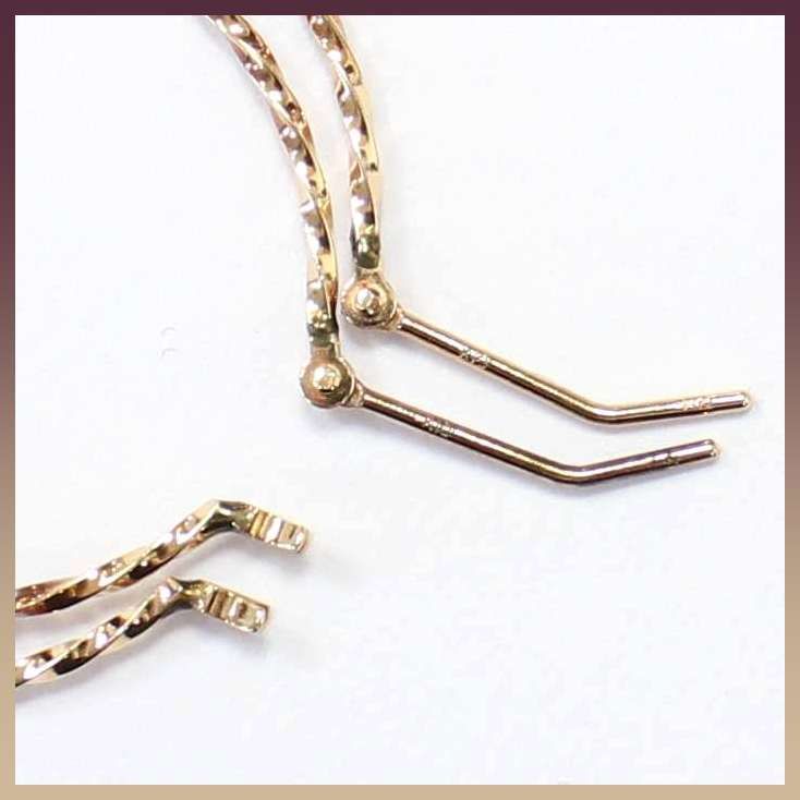 agete K10 ツイスト フープピアス アガット - メルカリ