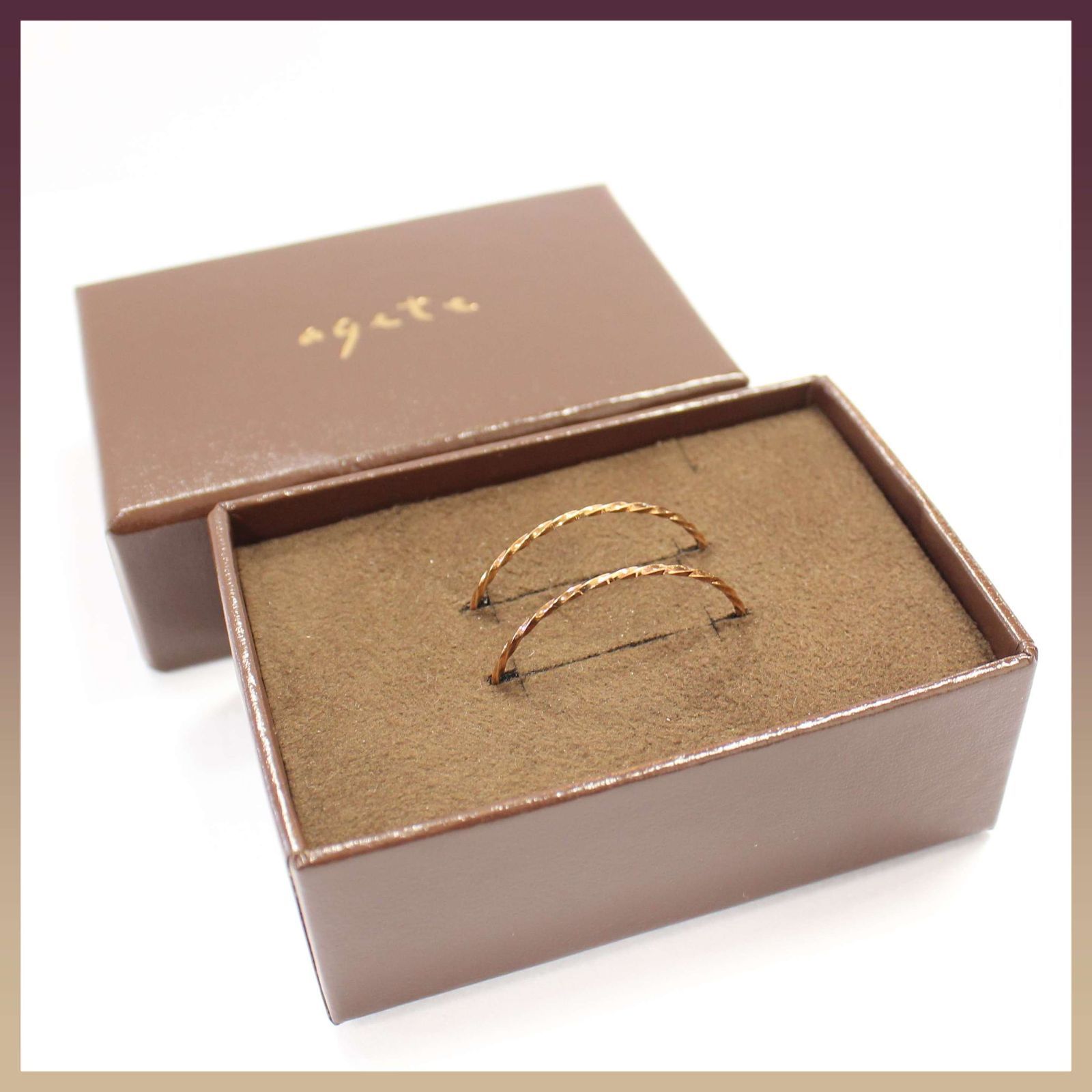 agete K10 ツイスト フープピアス アガット - メルカリ