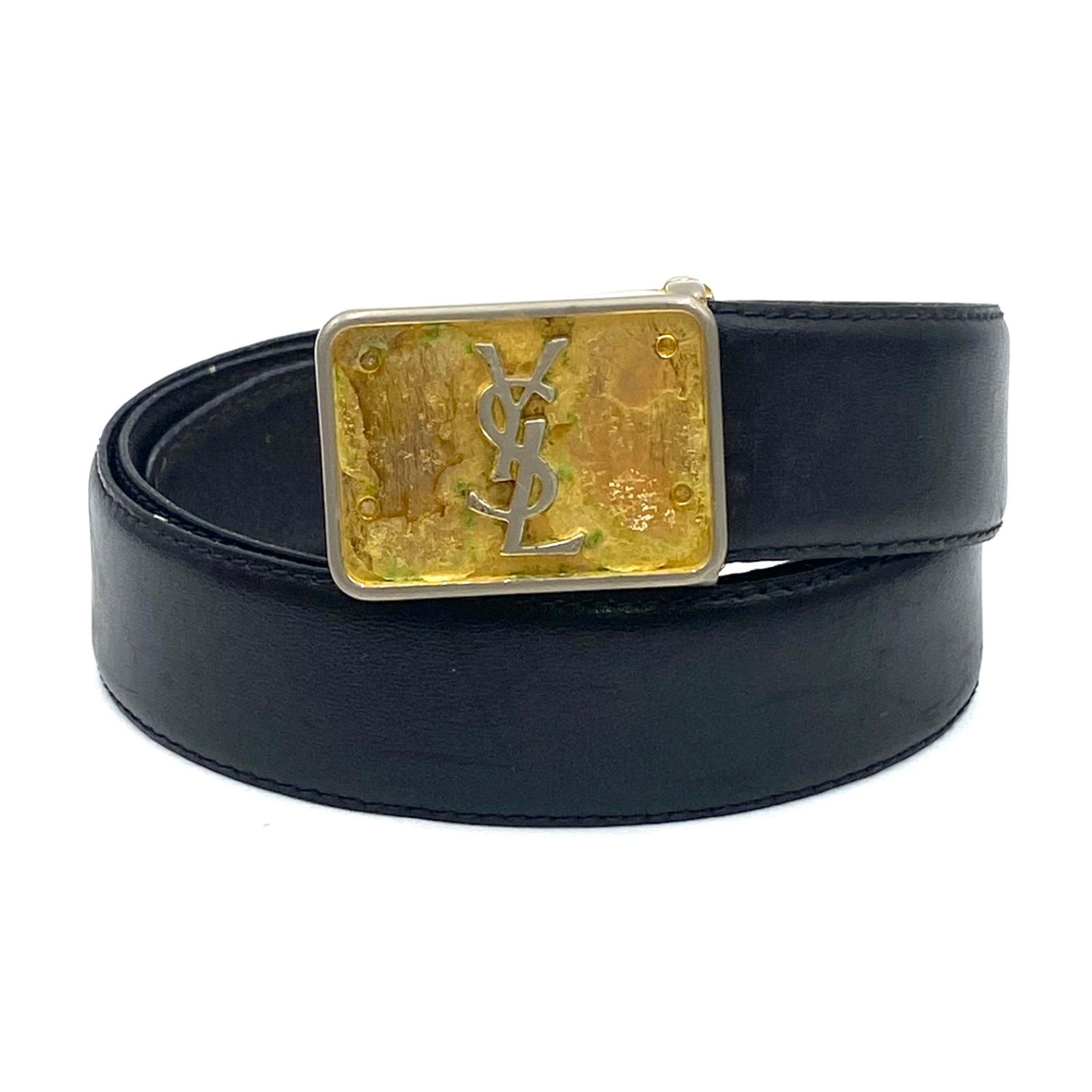 替えバックル2つ付き！ YSL Yves Saint Laurent イヴ・サンローラン