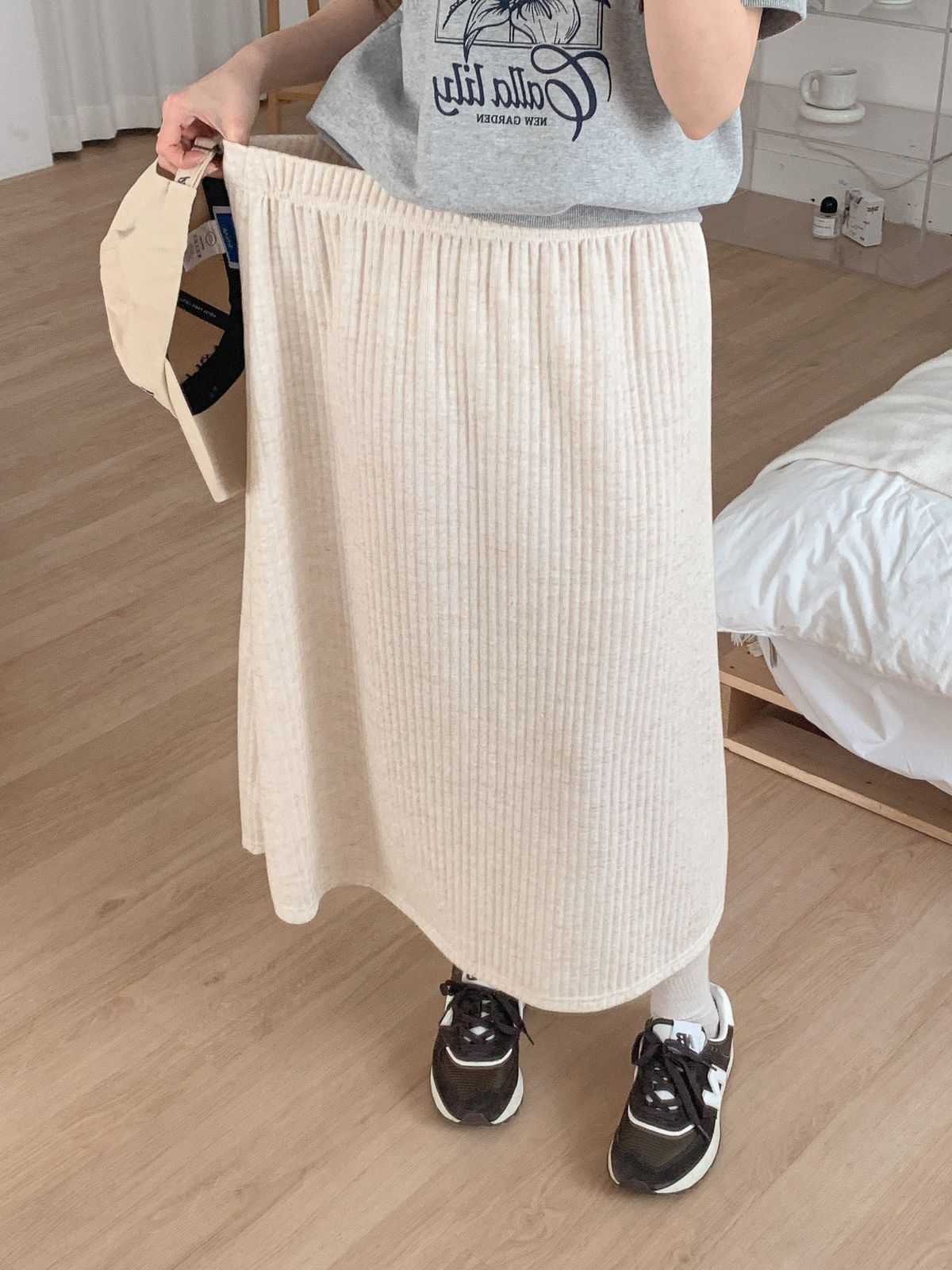 ボンボン スカート ゴー ゴー スカート ロング丈 春 秋 コーデ