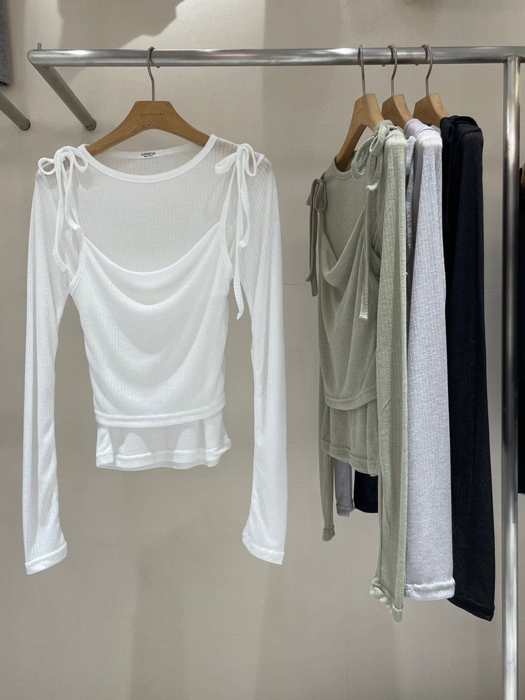 26ss)ワナビーset 春新商品 SAERAブルゾンバージョン 生地良好 シースルーSET