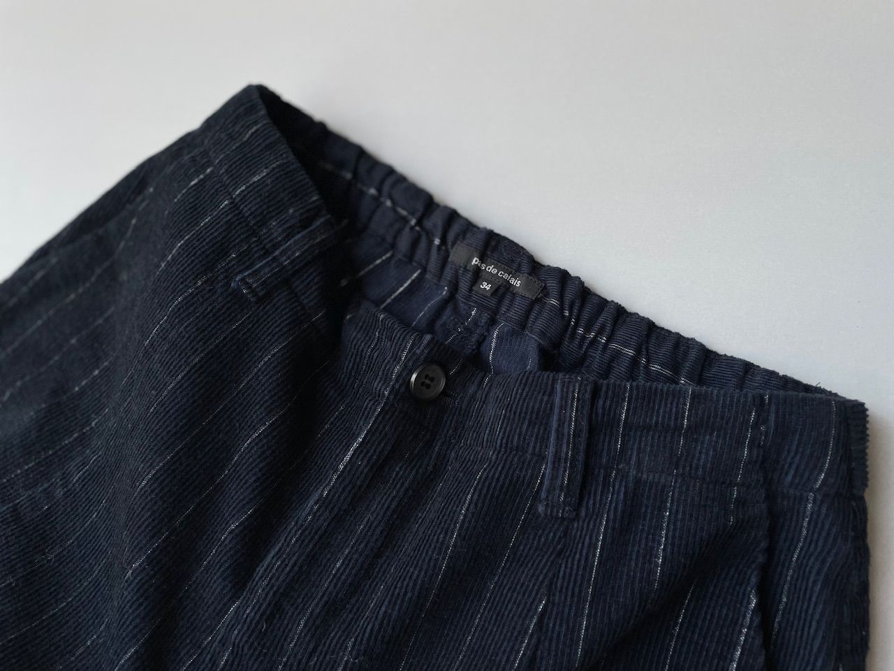【期間限定価格！】pas de calais コーデュロイパンツ　新品未使用 pas de calais パドカレ 先染めストライプコール コクーンワイドパンツ