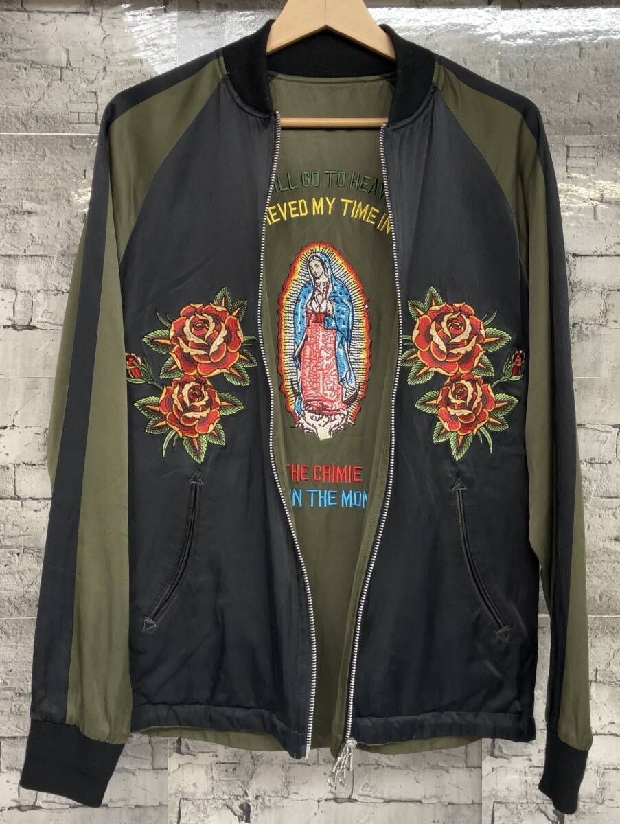 CRIMIE　クライミー　マリア　刺繍　リバーシブル　スカジャン　L スカジャン/スタジャン CRIMIE クライミー マリア刺繍 リバーシブル