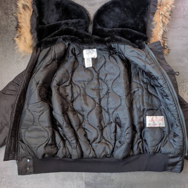 Vtg 90s Spiewak N-2B Flight Jacket USA Made 42 Golden Fleece Black