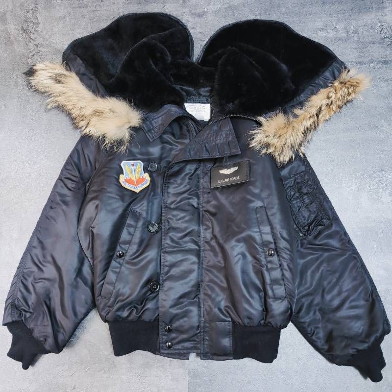 Vtg 90s Spiewak N-2B Flight Jacket USA Made 42 Golden Fleece Black