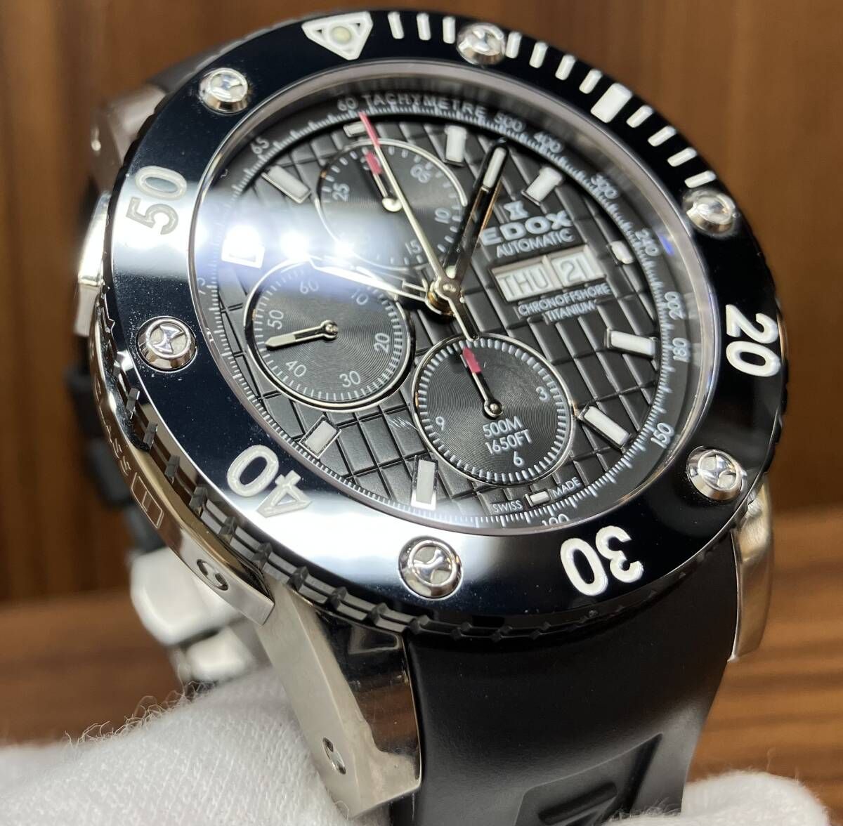 EDOX エドックス クラスワン クロノオフショア 自動巻き メンズ 腕時計