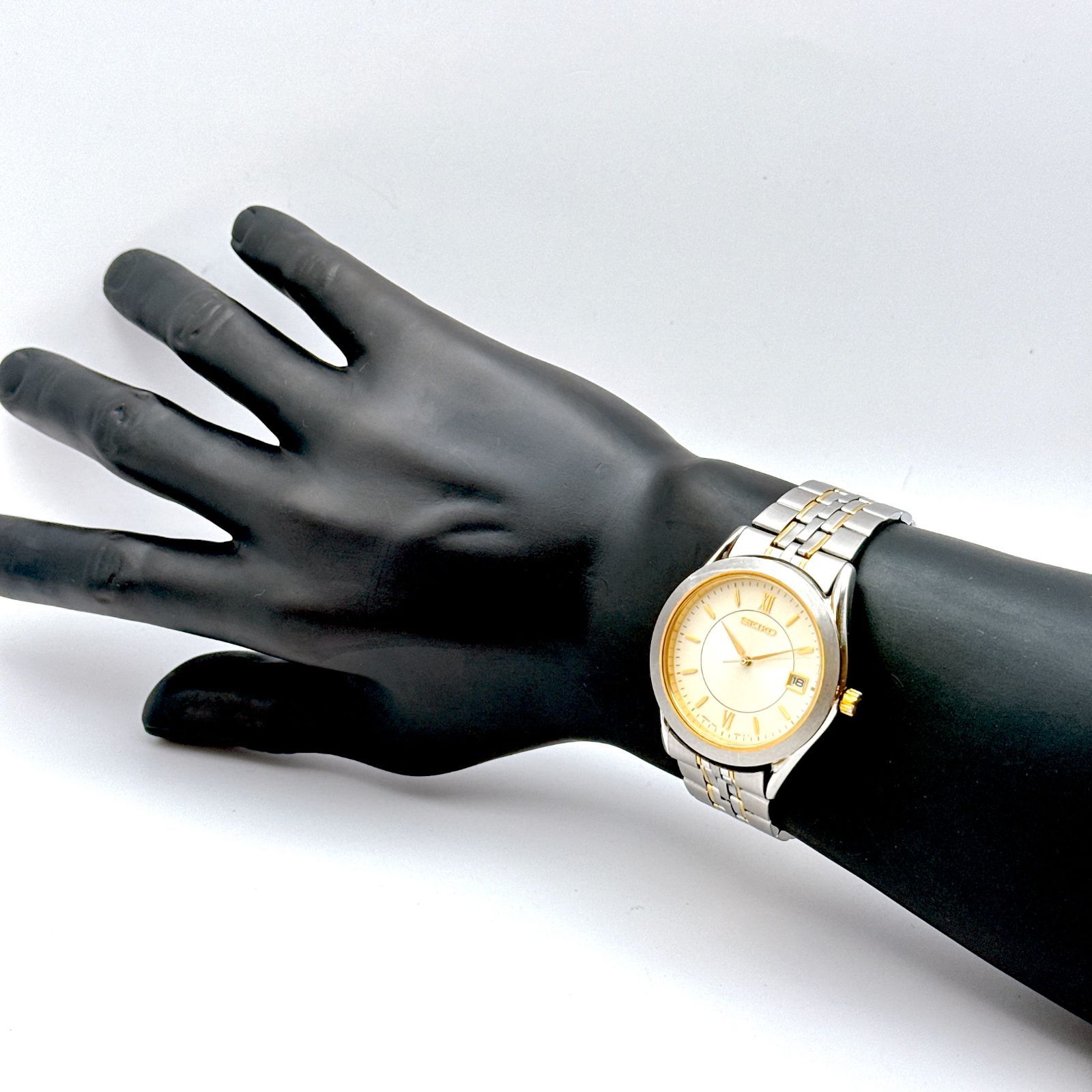 B100【美品・電池交換済】 SEIKO セイコー 7N42-9100 コンビカラー 