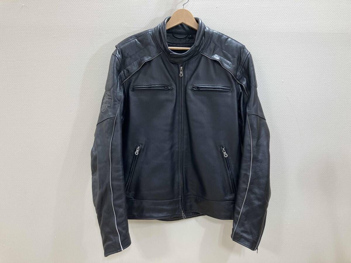 Harley Davidson シングルライダースジャケット グレー 送料無料!】全10サイズ メンズ 本革グレーカラーピッグスキンレザー