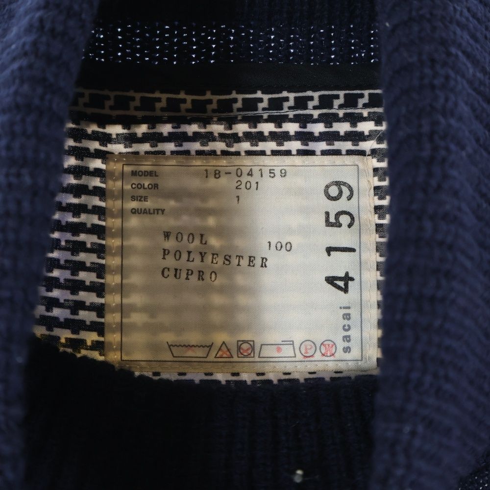 Sacai タートルネック ニットドッキング ウエストベルト付 ワンピース Sacai (サカイ) タートルネックニットドッキング ウエストベルト付き