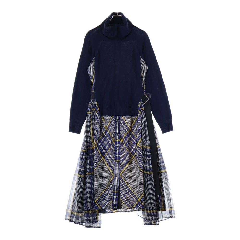 Sacai (サカイ) タートルネックニットドッキング ウエストベルト付き