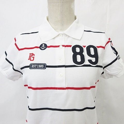 美品✳️PEARLY GATES『ゴルフ ポロシャツ ボーダー 半袖』サイズ4 パーリーゲイツ PEARLY GATES ゴルフ スポーツウエア ポロシャツ 半袖