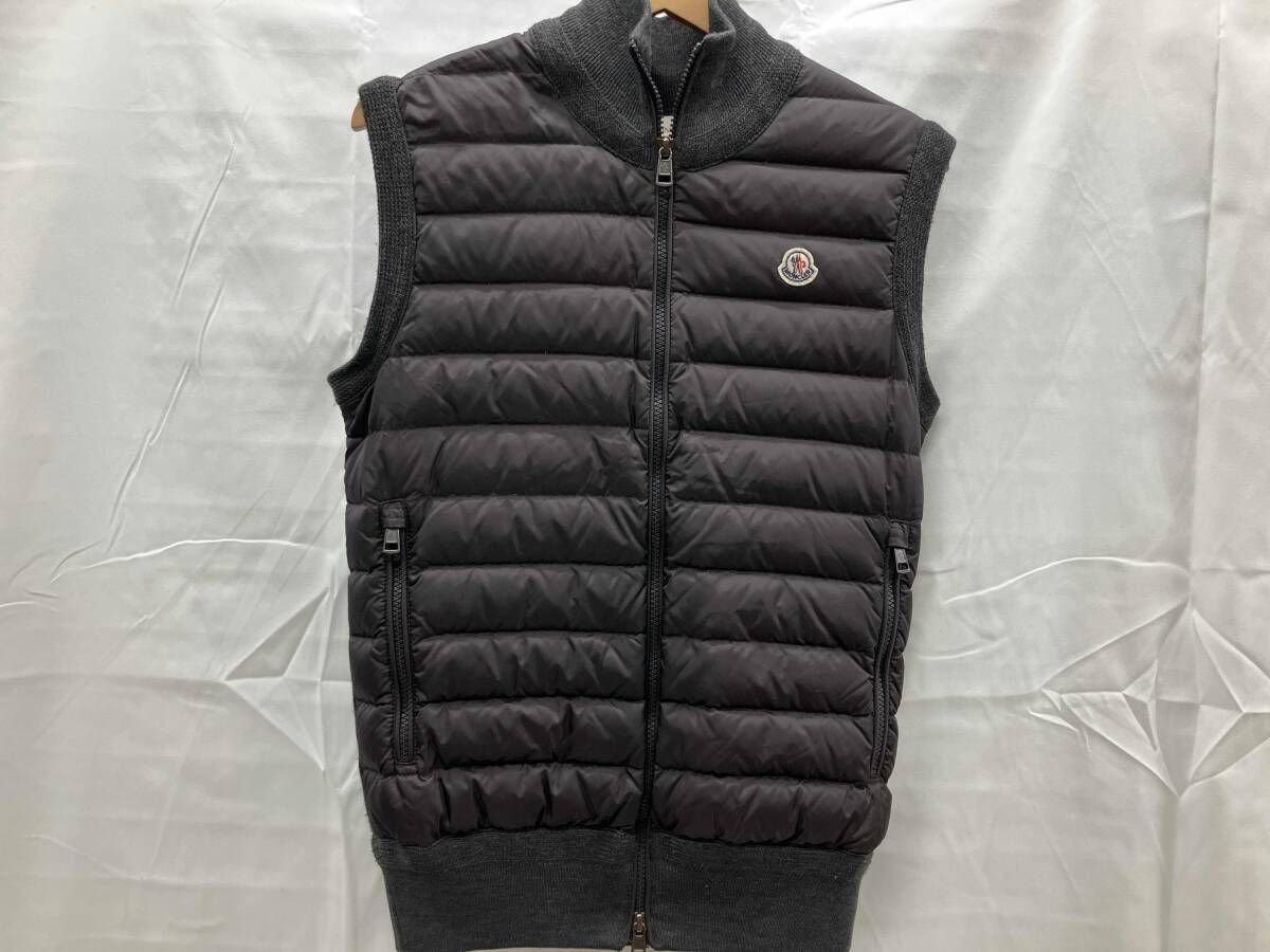 MONCLEAR ダウンベスト maglione tricot gilet 表記サイズS グレー